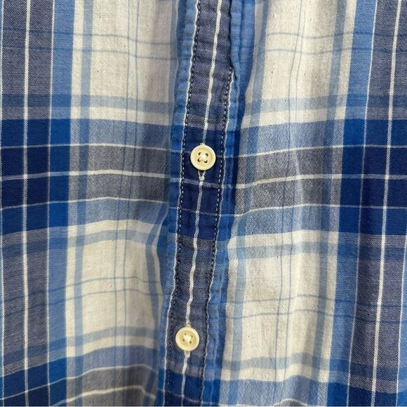 Lucky Brand Mens' Size. XL Blue and White Plaid L/S Button Down Shirt - Picture 4 of 9